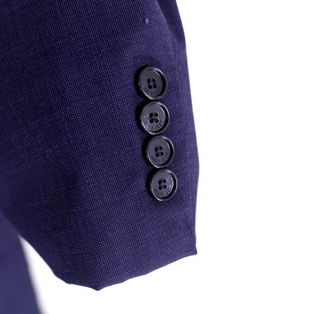 Tommy Hilfiger Wool Polka Dot Peak Lapel‎ 2 Button Suit Jacket 42R Or Slim 44R